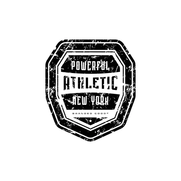 Atletisk Emblem För Shirt Klistermärke Och Tagg Grafisk Design Med — Stock vektor