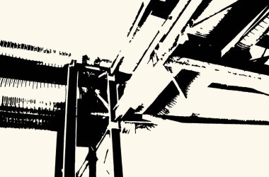 Hisse senedi vektör Isıtma ana, endüstriyel yatay. Tasarımınız için siyah ve beyaz arka plan