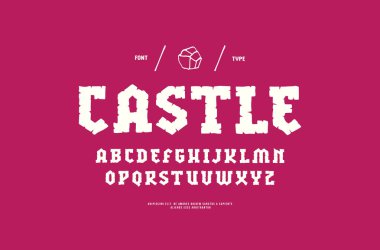 Hisse senedi vektör serif yazı tipi, alfabe, yazı tipi el işi. Harfler ve sayılar için logo ve t-shirt tasarım