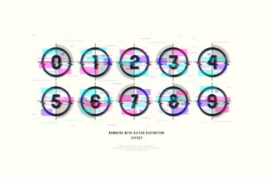 Yuvarlak çerçevelerde stok vektör dekoratif sayılar