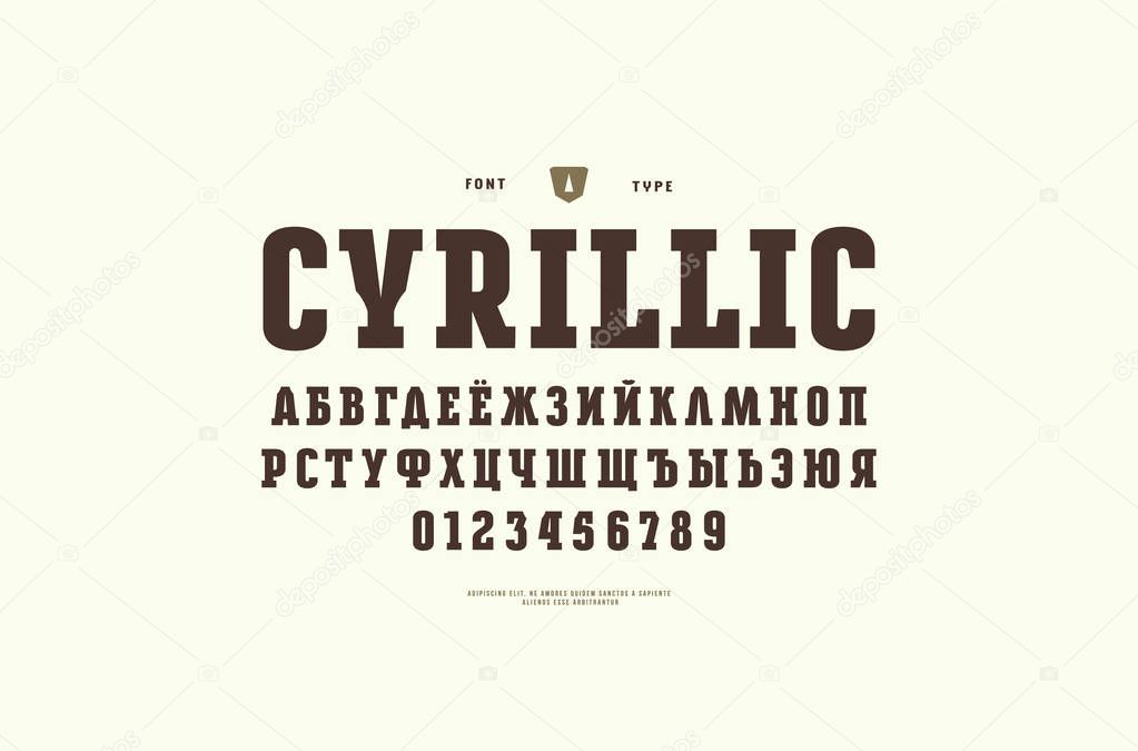 Original cyrillic slab serif font
