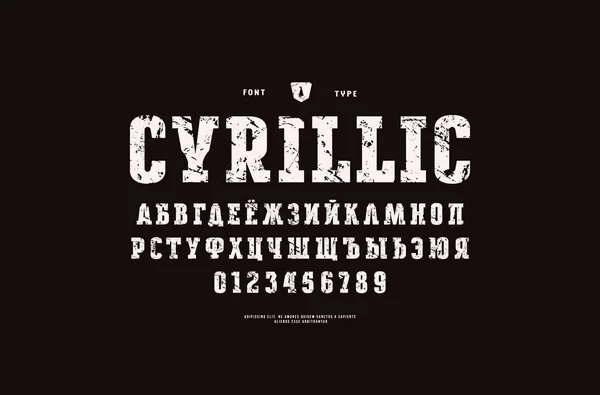 Oryginalna czcionka Serif cyrylicy — Wektor stockowy
