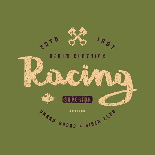 Racing club embleem voor t-shirt — Stockvector