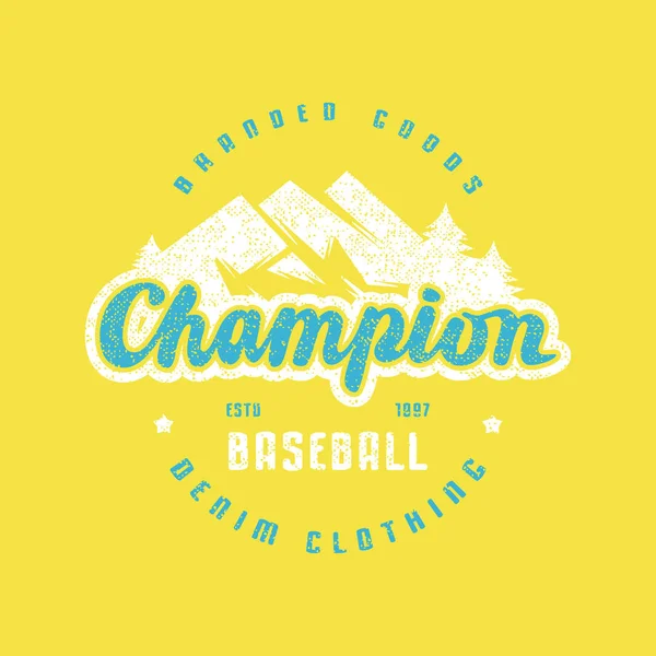 Emblème de l'équipe championne de baseball — Image vectorielle