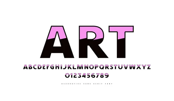 Fonte décorative sans serif dans un style rétro — Image vectorielle