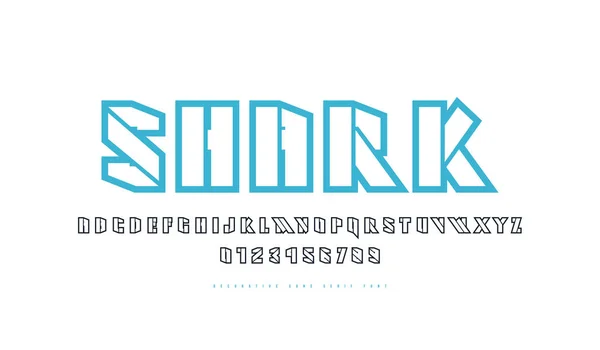 Oco stencil-placa Sans Serif Font —  Vetores de Stock