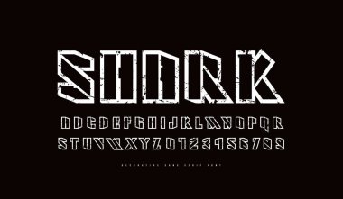 İçi boş şablon plakasans serif yazı tipi