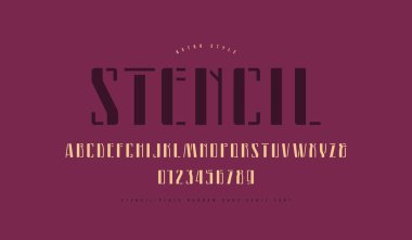 Şablon plaka dar sans serif yazı tipi