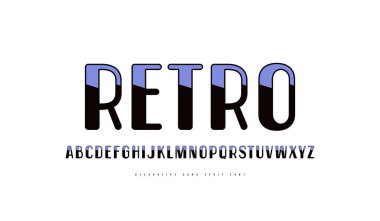 Yuvarlak köşeli retro tarzda dekoratif sans serif yazı tipi