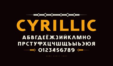 Klasik tarzda Kiril Sans Serif yazı tipi