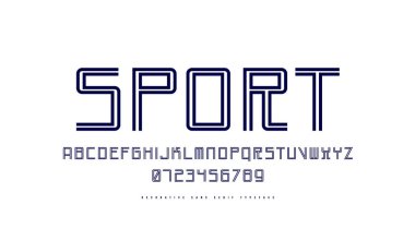 Spor tarzında dekoratif çizgili Sans Serif yazı