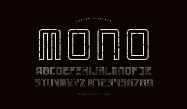 Siber tarzda hollow monospaced sans serif yazı tipi