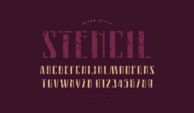 Şablon plaka dar sans serif yazı tipi
