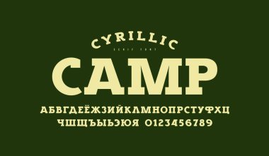 Klasik tarzda kiril levha serif yazı tipi