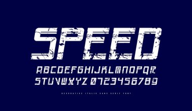 Siber tarzda Dekoratif Italik sans serif yazı tipi