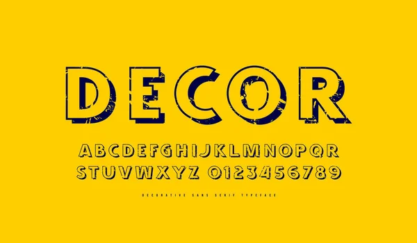 Decoratief Sans Serif-lettertype in klassieke stijl — Stockvector