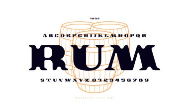 Dekoratif genişletilmiş serif yazı tipi