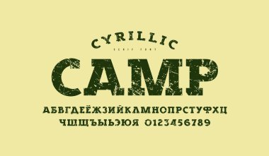 Klasik tarzda kiril levha serif yazı tipi