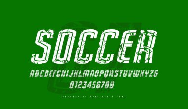 Dekoratif çizgili italik Sans Serif yazı tipi