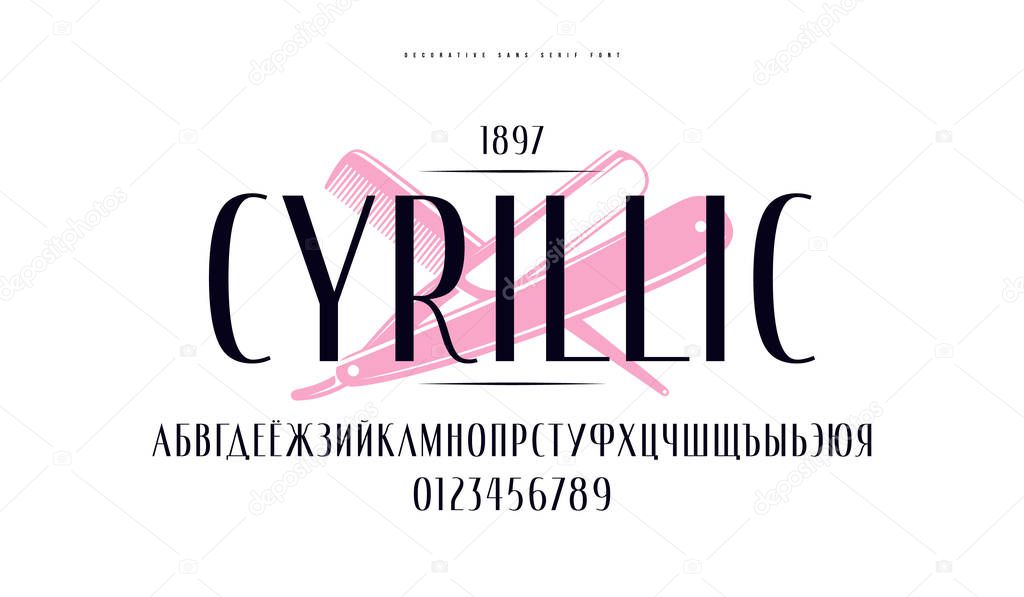 Cyrillic narrow sans serif font