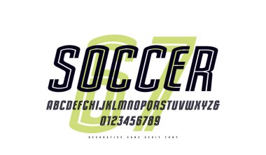 Dekoratif çizgili italik Sans Serif yazı tipi