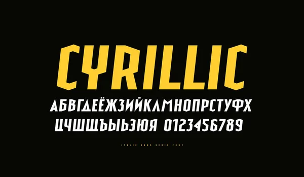Italic sans serif fuente en sport style — Vector de stock