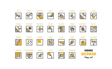 Home repair and building icons set  clipart