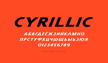 Klasik tarzda kiril italik sans serif yazı tipi