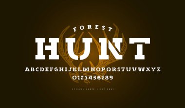Şablon-plaka serif yazı tipi askeri tarzı