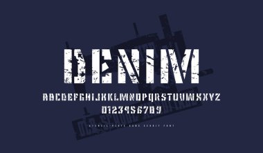 Şablon-plaka sans serif yazı tipi