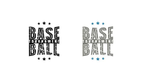 Emblème du tournoi de baseball pour t-shirt — Image vectorielle