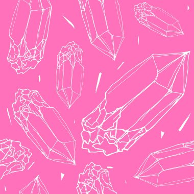 Kusursuz desenli bir mineral kristali. İnce çizgi şeklinde çizilmiş