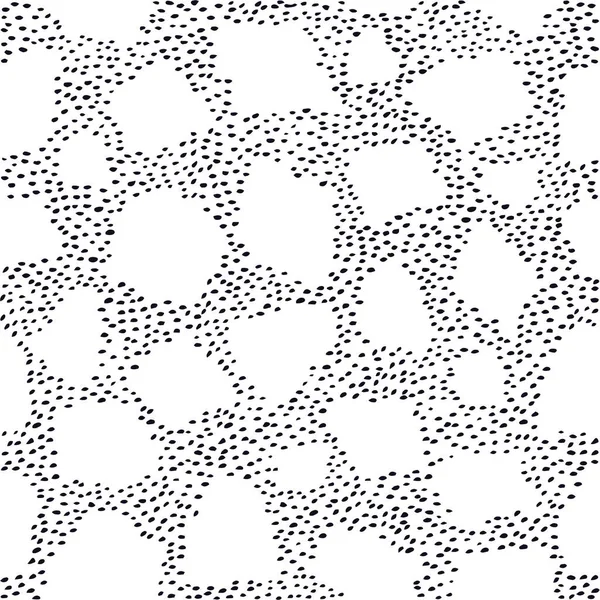 Nahtloses Muster Stil Handgezeichneter Grafiken Gefleckter Schwarzer Druck Auf Weißem — Stockvektor