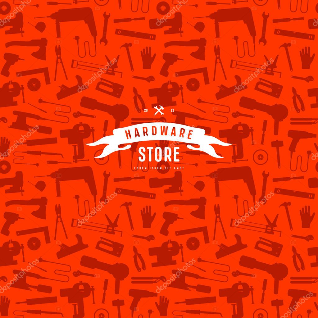Seamless pattern and emblem for hardware store
