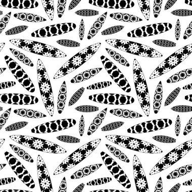 Sörf tahtası tasarımı ile kusursuz desen. Beyaz arkaplanda siyah baskı