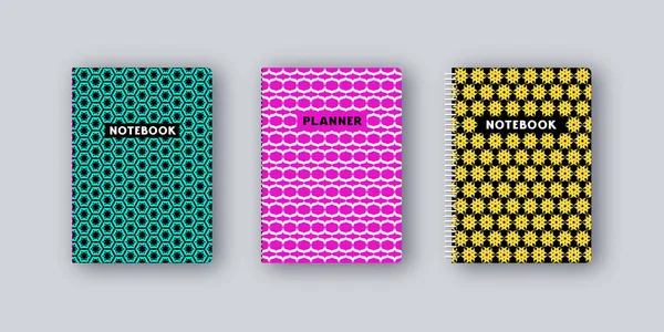 Konstnärlig Anteckningsbok Täcker Design Stiliserade Blommönster — Stock vektor