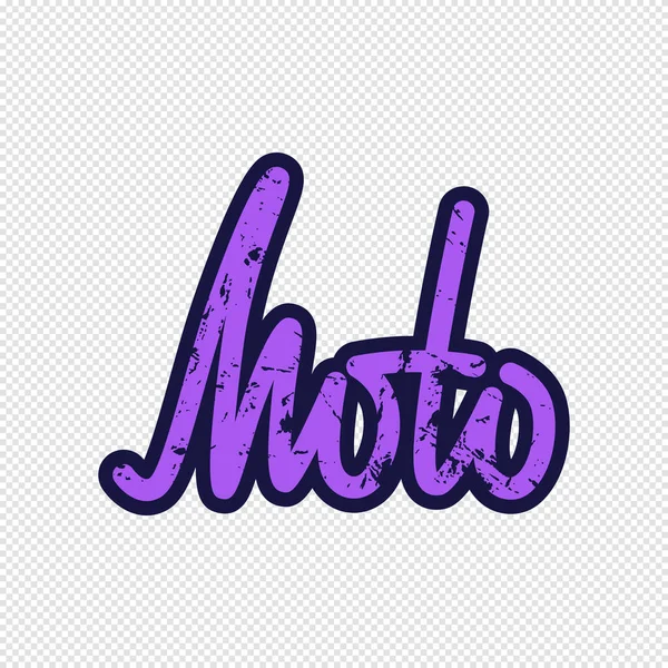 Moto Belettering Sticker Ontwerp Met Ruwe Textuur — Stockvector