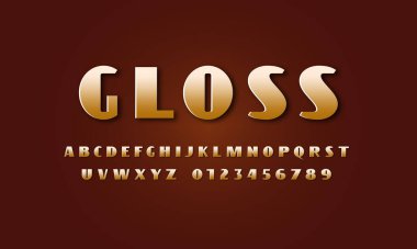 Hisse senedi vektörü altın renkli serif yazı tipi yok. Logo tasarımı için harfler ve numaralar