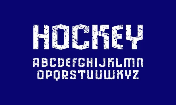 Sans Serif Font Sport Style Letters Rough Texture Logo Emblem — Stock Vector