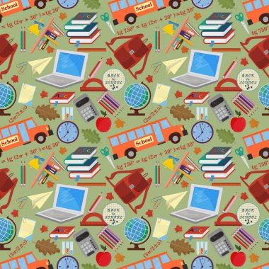 vektör seamless modeli eğitim kurumları, öğelerini, küre, gıda, aletleri, kalemler, lanaki, Derneği bir okul konulu öğrenme ile arka planda bağlı olan izole