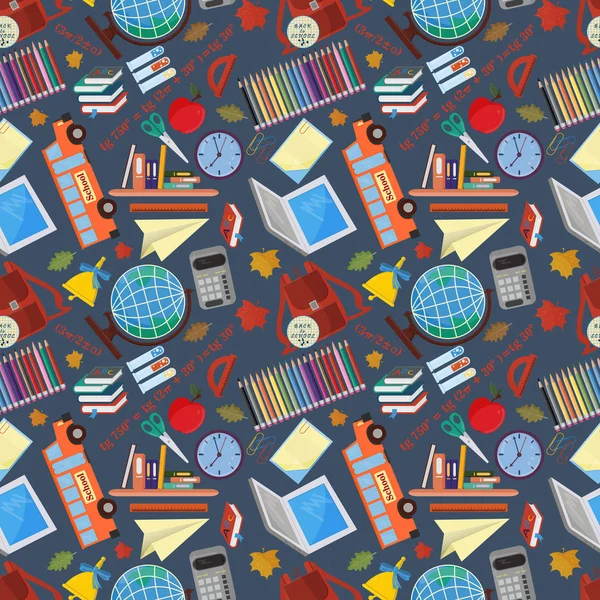 vektör seamless modeli eğitim kurumları, öğelerini, küre, gıda, aletleri, kalemler, lanaki, Derneği bir okul konulu öğrenme ile arka planda bağlı olan izole