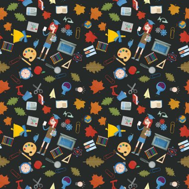 vektör seamless modeli eğitim kurumları, öğelerini, küre, gıda, aletleri, kalemler, lanaki, Derneği bir okul konulu öğrenme ile arka planda bağlı olan izole