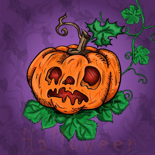 Vector Ilustración Calabazas Expresar Emociones Fiesta Halloween Octubre Evento Felicidad — Vector de stock