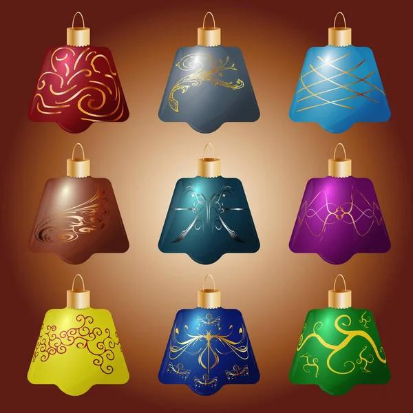 Vector Gran Navidad Año Nuevo Conjunto Elementos Para Diseño Juguetes — Archivo Imágenes Vectoriales