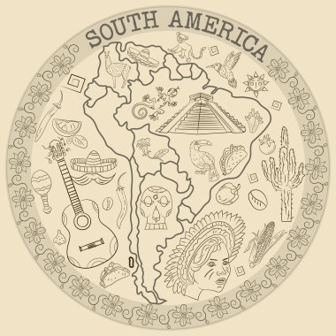 dağılım çizim Güney Amerika, hayvanlar konulu boyama,