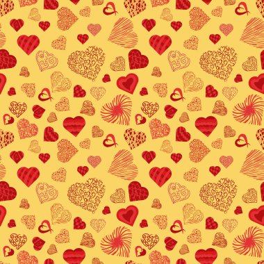 vektör Dikişsiz desen doku tarzında bir Doodle, kupa baskı tasarım ve web tasarımı Şubat 14 Sevgililer günü, arka plan için çeşitli şeklinde değiştirilebilir
