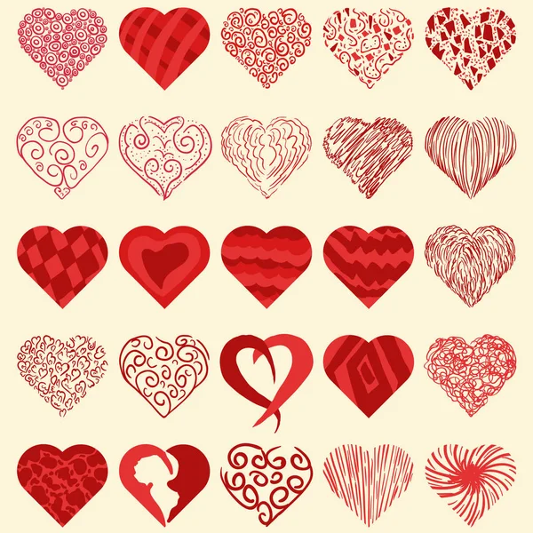 Conjunto Elementos Vectoriales Para Diseño Iconos Corazón Para Decoración Diseño — Archivo Imágenes Vectoriales