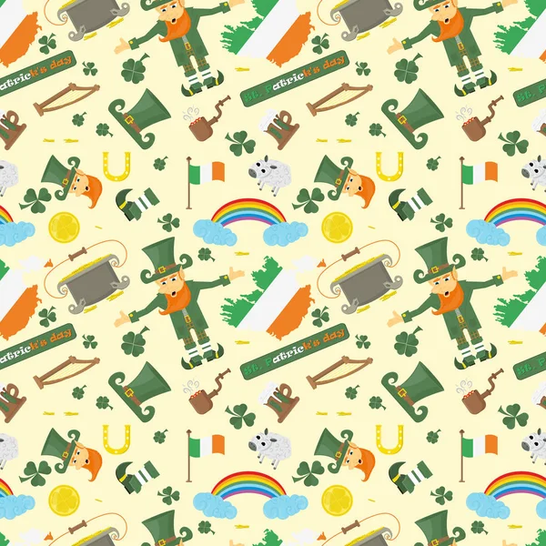 Vektor Illustration Nahtloses Muster Irisches Design Für Patricks Day Holiday — Stockvektor