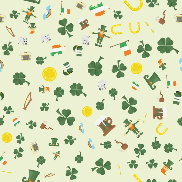 Vektor Illustration Nahtloses Muster Irisches Design Für Patricks Day Holiday — Stockvektor