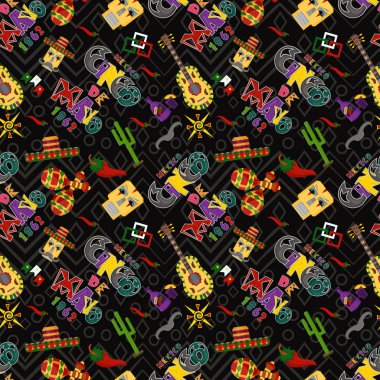 Dikişsiz desen illüstrasyon düz tema tarzı CI kutluyor